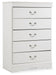 Anarasia - White - Five Drawer Chest Sacramento Furniture Store Furniture store in Sacramento