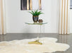 Janessa - Round Glass Top End Table With Acrylic Legs - Clear And Matte Brass Sacramento Furniture Store Furniture store in Sacramento