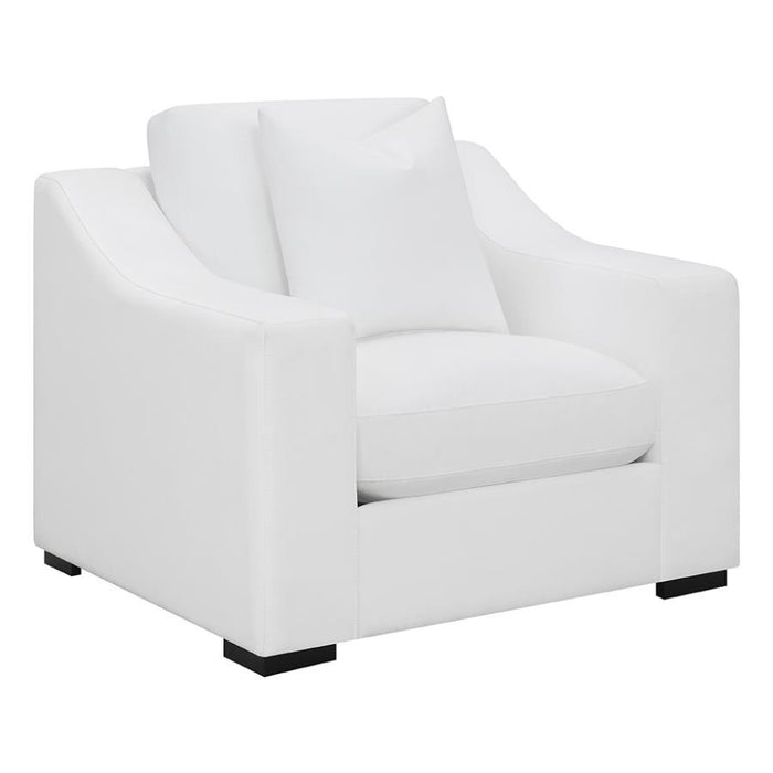 Ashlyn - Upholstered Sloped Arms Chair - White