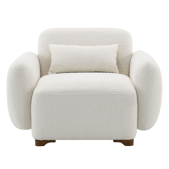 Darius - Chair With Pillow - Beige Boucle