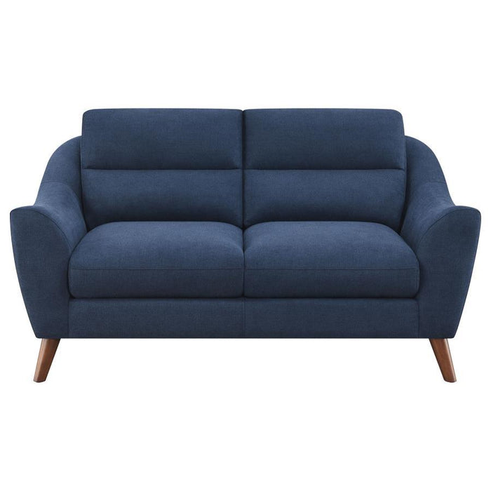 Gano - Sloped Arm Upholstered Loveseat - Navy Blue Sacramento Furniture Store Furniture store in Sacramento