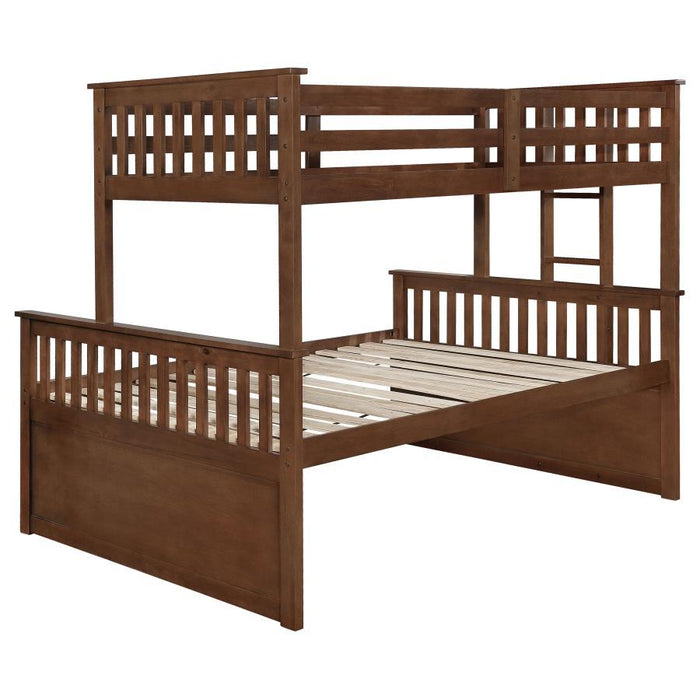 Atkin - 3-Drawer Twin Long Over Queen Bunk Bed - Weathered Walnut