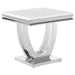 Kerwin - U-Base Square End Table - White And Chrome Sacramento Furniture Store Furniture store in Sacramento