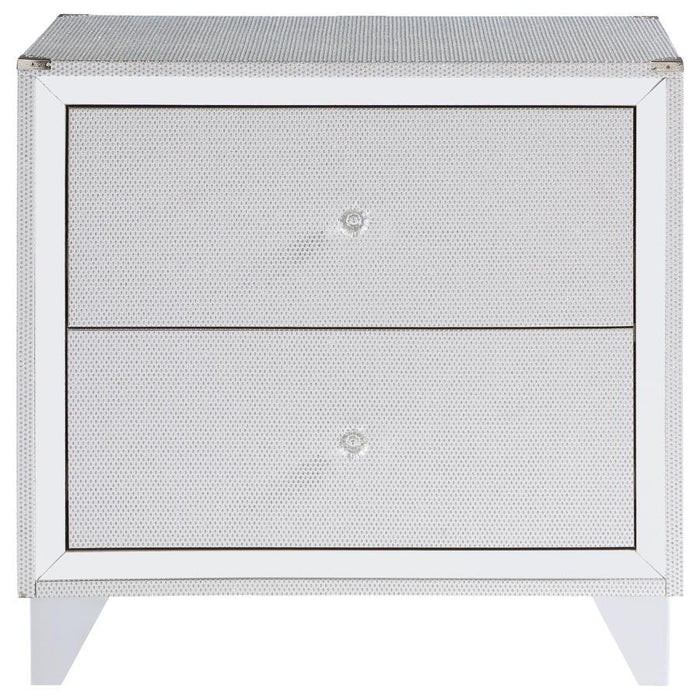 Larue - 2-Drawer Nightstand With USB Port - Silver Sacramento Furniture Store Furniture store in Sacramento