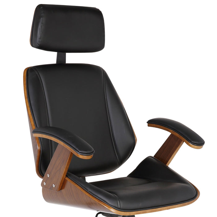 Century - Office Chair Veneer Back With Multifunctional Mechanism - Black / Walnut