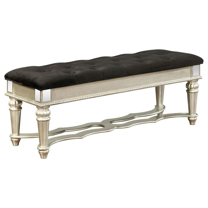 Heidi - Upholstered Bench - Metallic Platinum Sacramento Furniture Store Furniture store in Sacramento