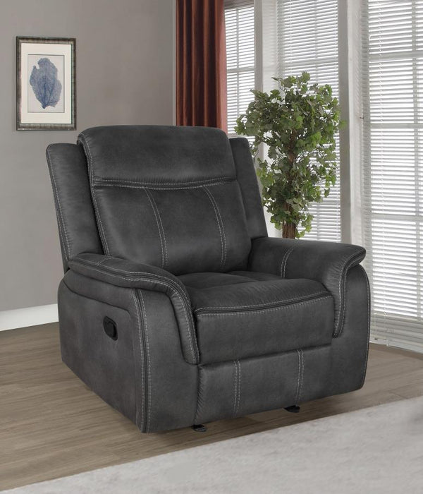 Lawrence - Upholstered Tufted Back Glider Recliner