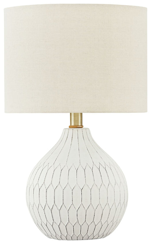 Wardmont - White - Ceramic Table Lamp Sacramento Furniture Store Furniture store in Sacramento