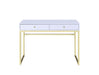 Coleen - Vanity Desk - White & Brass Finish Sacramento Furniture Store Furniture store in Sacramento