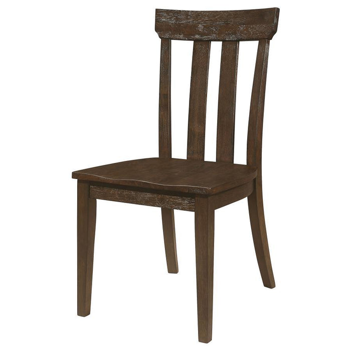 Reynolds - Slat Back Dining Side Chair (Set of 2) - Brown Oak Sacramento Furniture Store Furniture store in Sacramento