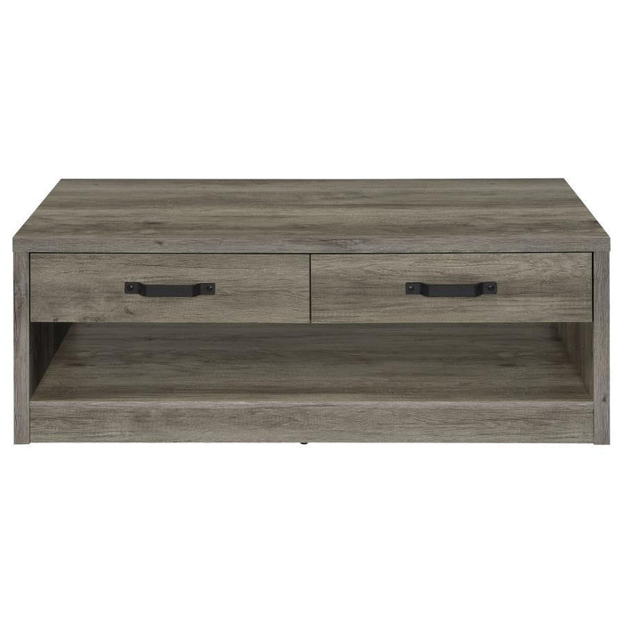 Felix - 2-Drawer Rectangular Engineered Wood Coffee Table - Gray Driftwood Sacramento Furniture Store Furniture store in Sacramento