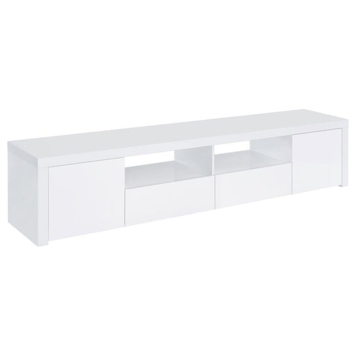 Jude - 2-Door 79" TV Stand With Drawers - White High Gloss Sacramento Furniture Store Furniture store in Sacramento