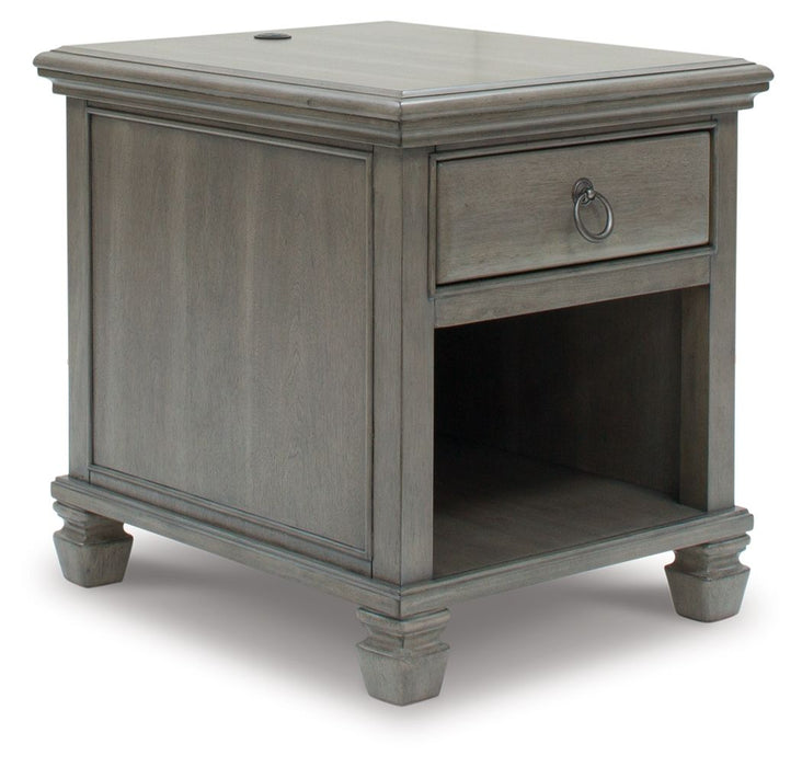 Lexorne - Gray - Rectangular End Table Sacramento Furniture Store Furniture store in Sacramento