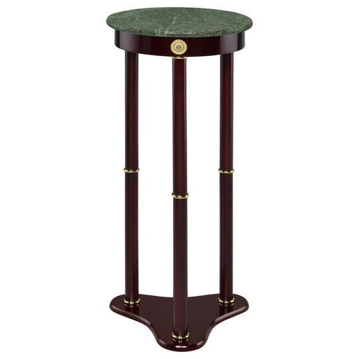 Edie - Round Marble Top Accent Table - Merlot Sacramento Furniture Store Furniture store in Sacramento