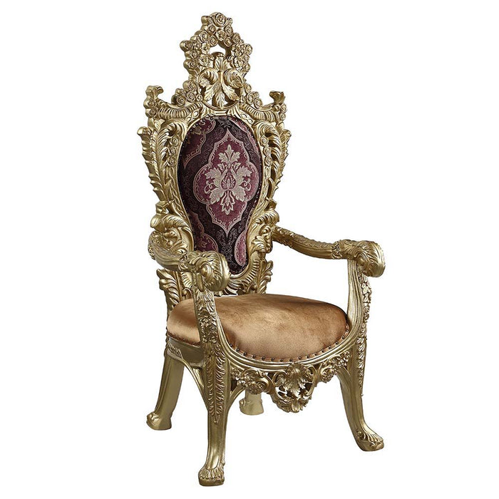 Bernadette - Arm Chair (Set of 2) - Pattern Fabric & Gold Finish Sacramento Furniture Store Furniture store in Sacramento