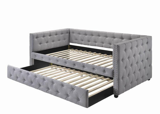 Mockern - Tufted Upholstered Daybed With Trundle - Gray Sacramento Furniture Store Furniture store in Sacramento