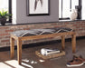 Lamont - Rectangular Upholstered Bench - Natural And Navy Sacramento Furniture Store Furniture store in Sacramento