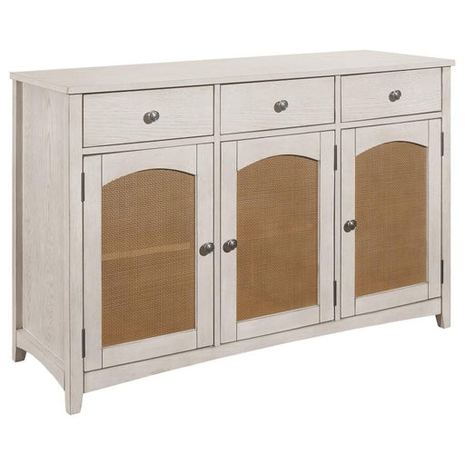 Kirby - 3-Drawer Rectangular Server With Adjustable Shelves - Natural And Rustic Off White Sacramento Furniture Store Furniture store in Sacramento