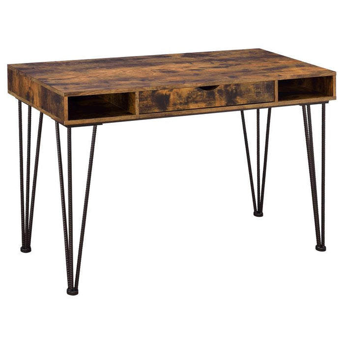 Olvera - 1-Drawer Writing Desk - Antique Nutmeg And Dark Bronze Sacramento Furniture Store Furniture store in Sacramento