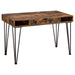 Olvera - 1-Drawer Writing Desk - Antique Nutmeg And Dark Bronze Sacramento Furniture Store Furniture store in Sacramento