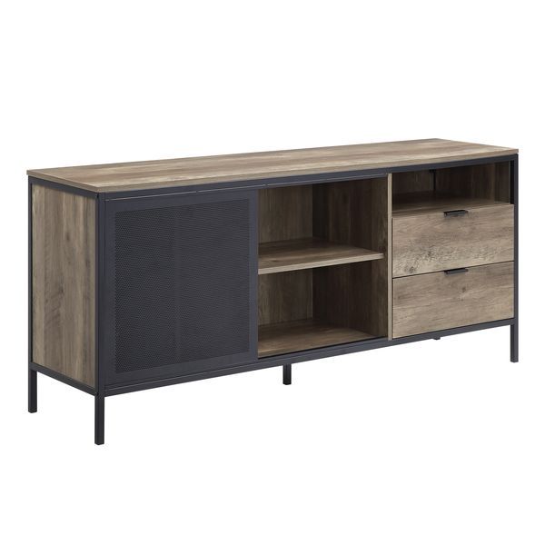 Nantan - TV Stand - Rustic Oak & Black Finish - 28" Sacramento Furniture Store Furniture store in Sacramento