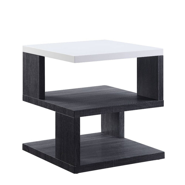 Pancho - End Table - Gray & White High Gloss