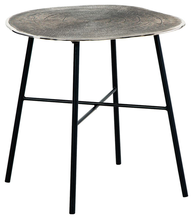 Laverford - Chrome / Black - Round End Table Sacramento Furniture Store Furniture store in Sacramento