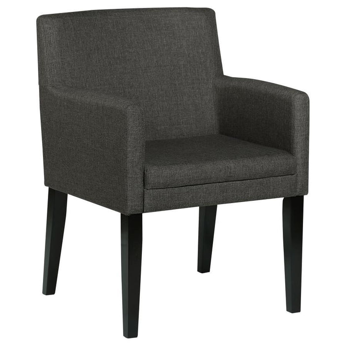 Catherine - Upholstered Dining Arm Chair (Set of 2) - Charcoal Gray And Black Sacramento Furniture Store Furniture store in Sacramento