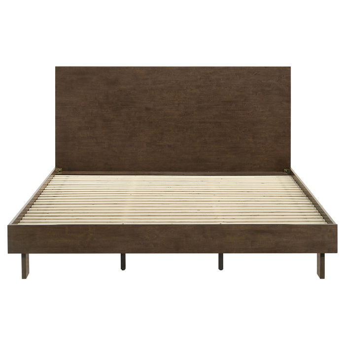 Glenwood - Eastern King Platform Panel Bed - Warm Brown