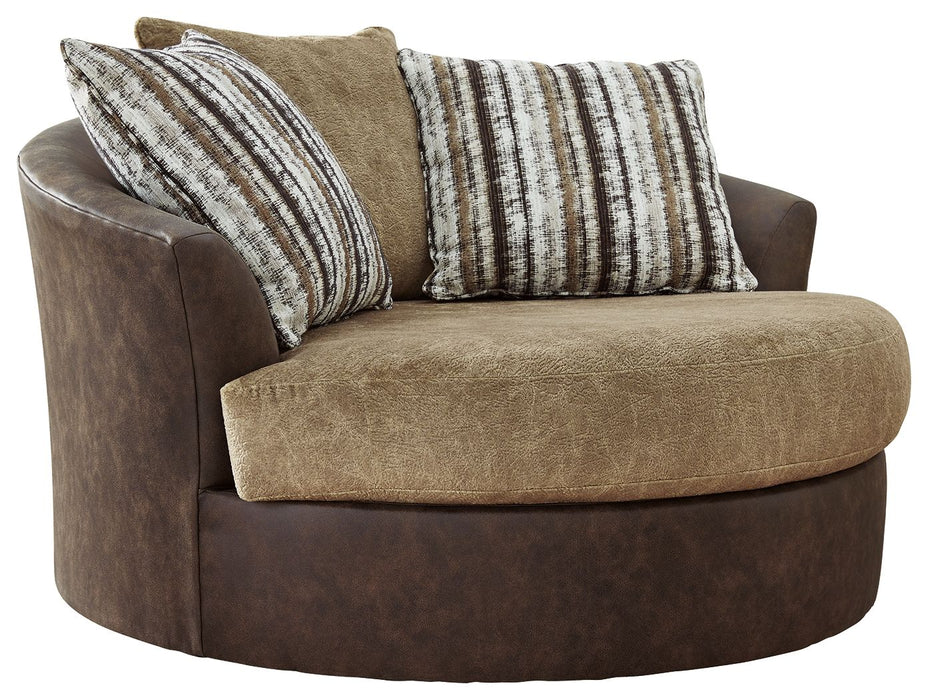 Alesbury - Chocolate - Oversized Swivel Accent Chair Sacramento Furniture Store Furniture store in Sacramento