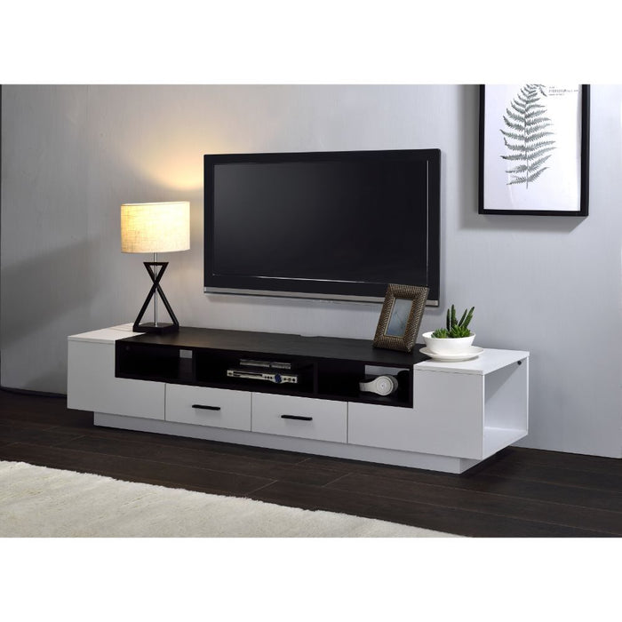 Armour - TV Stand - White & Black Sacramento Furniture Store Furniture store in Sacramento