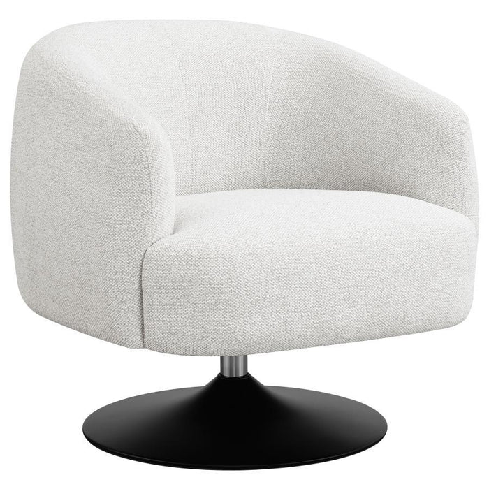 Dave - Upholstered Swivel Accent Chair - Beige And Matte Black Sacramento Furniture Store Furniture store in Sacramento