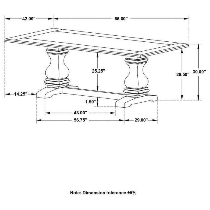 Parkins - Double Pedestals Dining Table - Rustic Espresso Sacramento Furniture Store Furniture store in Sacramento