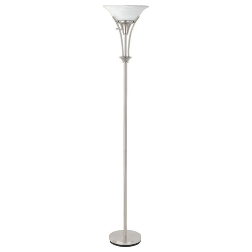 Archie - Floor Lamp With Frosted Ribbed Shade - Brushed Steel Sacramento Furniture Store Furniture store in Sacramento