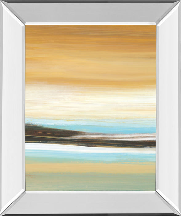 Horizons Il By Tesla - Mirror Framed Print Wall Art - Yellow
