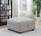 Cambria - Upholstered Square Storage Ottoman - Gray Sacramento Furniture Store Furniture store in Sacramento