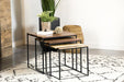 Belcourt - 3 Piece Square Nesting Tables - Natural And Black Sacramento Furniture Store Furniture store in Sacramento