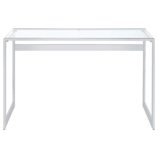 Hartford - Glass Top Writing Desk - Chrome Sacramento Furniture Store Furniture store in Sacramento