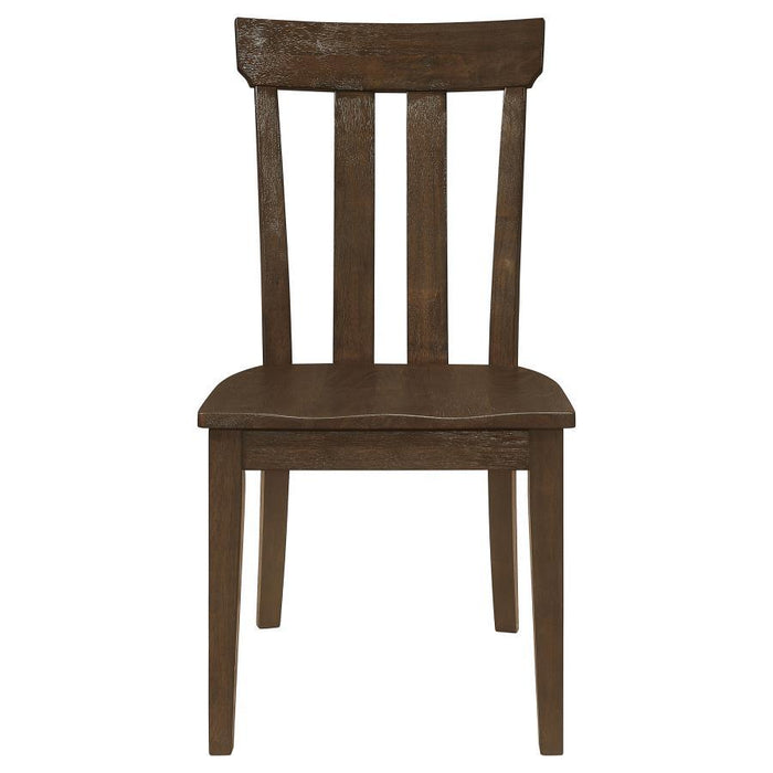 Reynolds - Slat Back Dining Side Chair (Set of 2) - Brown Oak Sacramento Furniture Store Furniture store in Sacramento