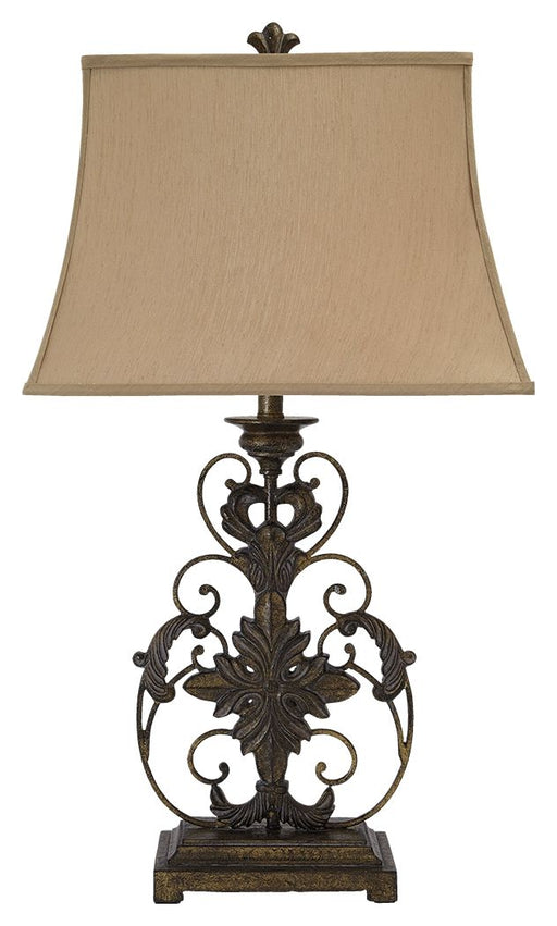 Sallee - Gold Finish - Poly Table Lamp Sacramento Furniture Store Furniture store in Sacramento