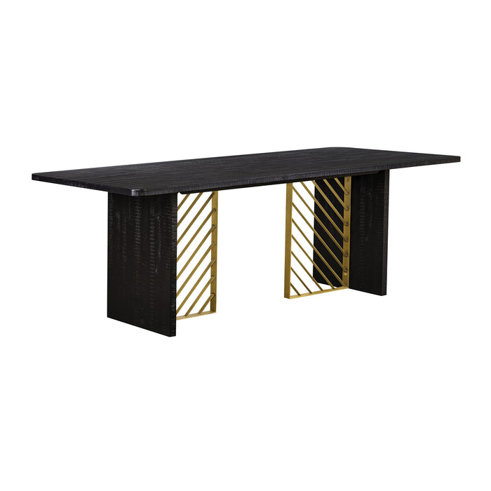 Monaco - Dining Table With Antique Brass Accent - Black