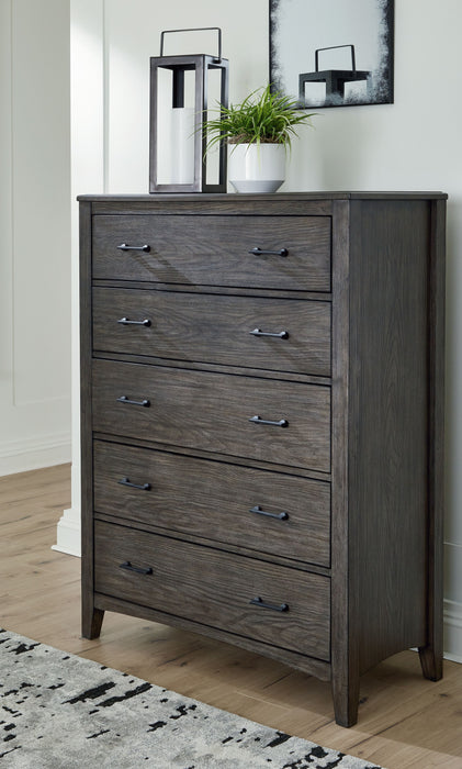 Montillan - Grayish Brown - Five Drawer Chest Sacramento Furniture Store Furniture store in Sacramento