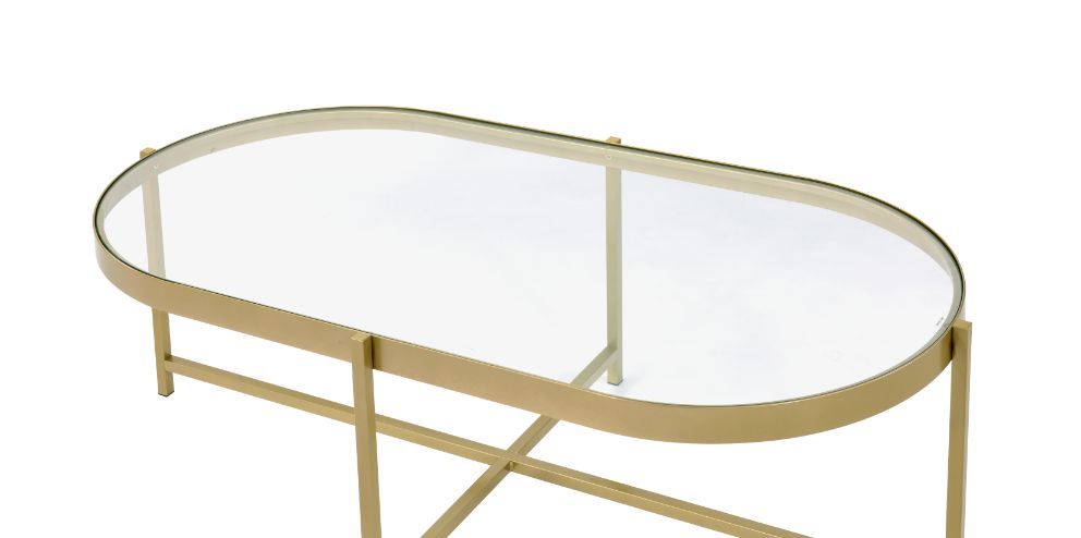 Charrot - Coffee Table - Clear Glass & Gold Finish Sacramento Furniture Store Furniture store in Sacramento