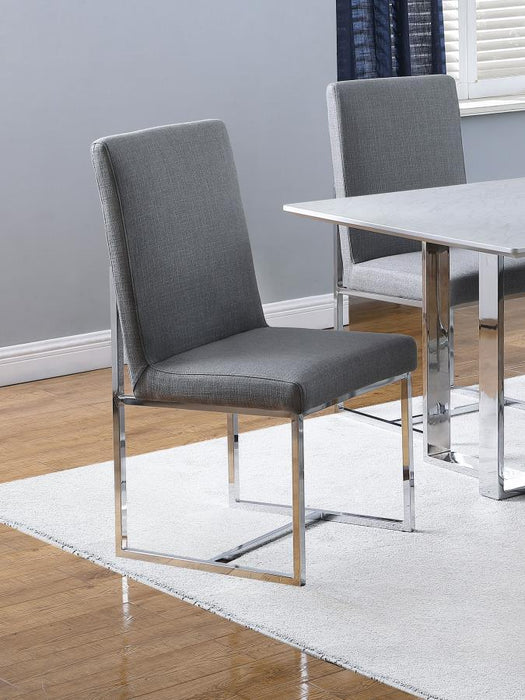 Mackinnon - Upholstered Side Chairs (Set of 2) - Gray And Chrome Sacramento Furniture Store Furniture store in Sacramento