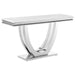 Kerwin - U-Base Rectangle Sofa Table - White And Chrome Sacramento Furniture Store Furniture store in Sacramento