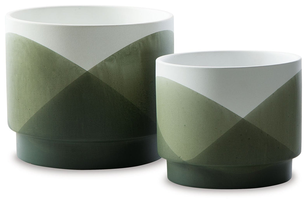 Ardenridge - Green / White - Planter Set (Set of 2) Sacramento Furniture Store Furniture store in Sacramento