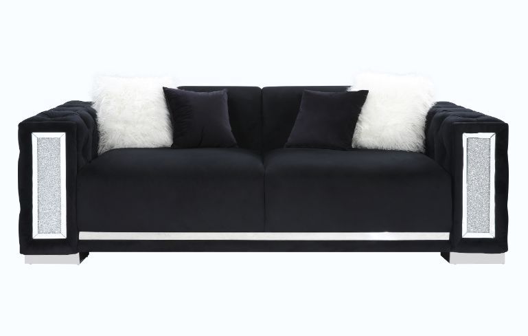 Trislar - Sofa - Black Velvet - 33" Sacramento Furniture Store Furniture store in Sacramento