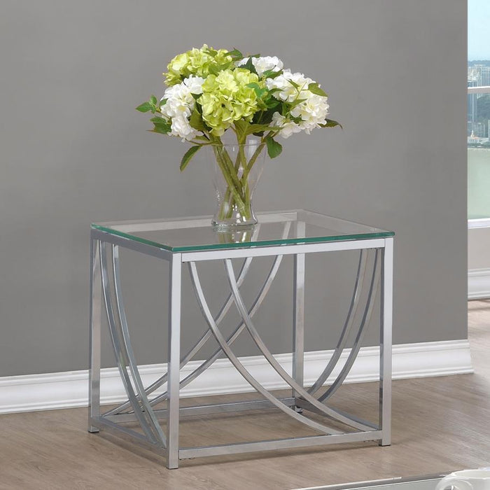 Lille - Glass Top Square End Table Accents - Chrome Sacramento Furniture Store Furniture store in Sacramento