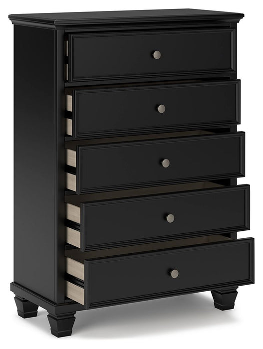 Lanolee - Black - Five Drawer Chest Sacramento Furniture Store Furniture store in Sacramento