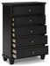 Lanolee - Black - Five Drawer Chest Sacramento Furniture Store Furniture store in Sacramento